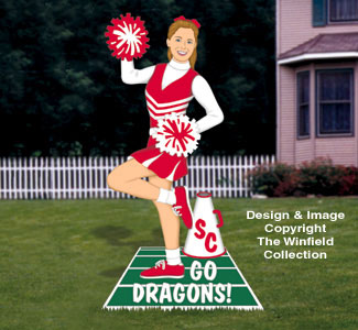 Go Team Cheerleader Sign Woodcraft Pattern - The Winfield Collection