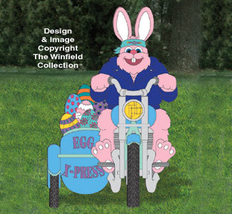 Biker Easter Bunny Woodcrafting Pattern - The Winfield Collection