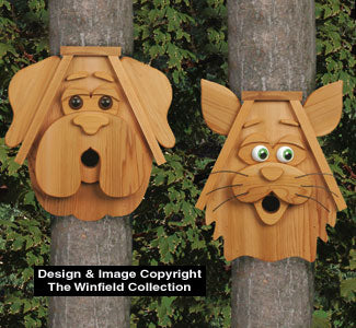 Cedar Cat and Dog Birdhouses Wood Pattern - The Winfield Collection
