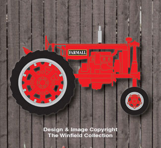 Small Farmall Tractor Wall Decor Woodcraft Pattern - The Winfield Collection