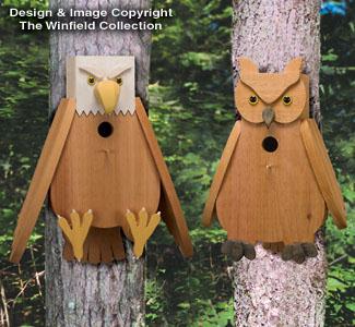 Cedar Eagle & Owl Birdhouse Plans - The Winfield Collection