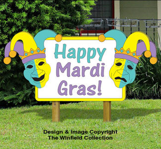 Mardi Gras Sign Woodcraft Pattern - The Winfield Collection