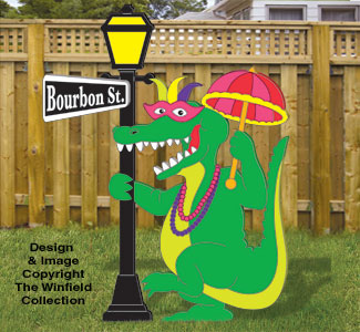Mardi Gras Gator Woodcraft Pattern - The Winfield Collection