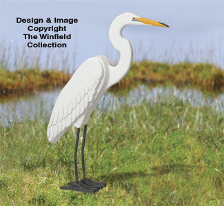 3D Life-Size Egret Wood Pattern - The Winfield Collection