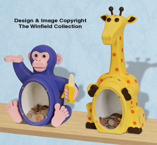 Fat Chimp & Giraffe Coin Banks Pattern - The Winfield Collection