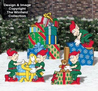 Gift Wrapping Elves Woodcraft Pattern - The Winfield Collection