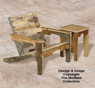 Pallet Wood Adirondack Chair and Table Plan - The Winfield Collection