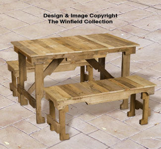 Pallet Wood Table and Benches Plan - The Winfield Collection