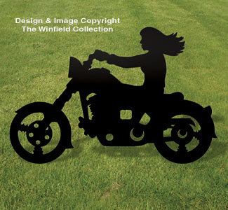 Biker Lady Shadow Woodcraft Pattern - The Winfield Collection