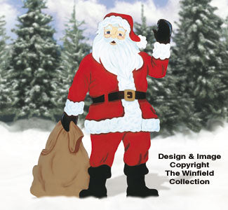 Giant Waving Santa Wood Pattern - The Winfield Collection