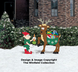 Gift-Hauling Reindeer Pattern - The Winfield Collection