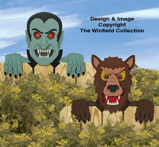 Vampire & Werewolf Fence Peekers Pattern - The Winfield Collection