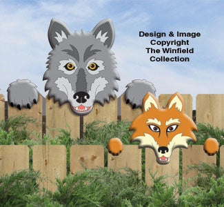 Wolf & Fox Fence Peekers Wood Pattern - The Winfield Collection