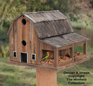 Rustic Barn Birdhouse #2 Wood Plan - The Winfield Collection