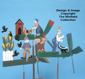 5 Wild Action Whirligigs 2 Wood Project Plan - The Winfield Collection