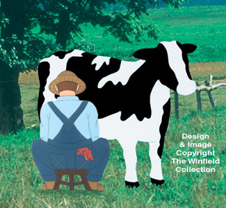 Farmer Milking Cow Woodcraft Pattern (YD7 & YD152) - The Winfield Collection