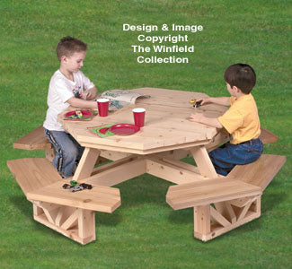 Kid's Octagon Picnic Table Woodworking Pattern - The Winfield Collection