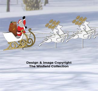 Flying Reindeer, Sleigh and Santa Pattern Set - The Winfield Collection