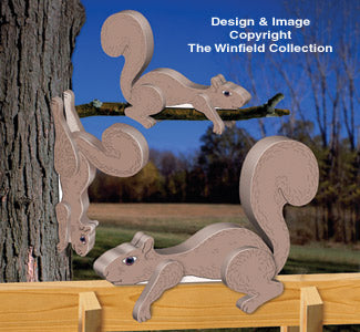 3D Squirrel Rail Sitters Pattern - The Winfield Collection