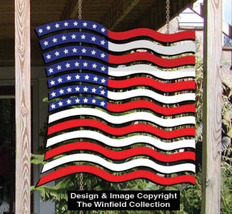 Patriotic Shade Screen Waving Flag Pattern - The Winfield Collection