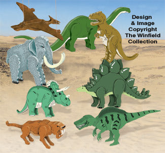 3D Dinosaur/Prehistoric Animal Pattern Set (Z-2453, 2454, 2455, 2466, 2467, 2481, 2482) - The Winfield Collection