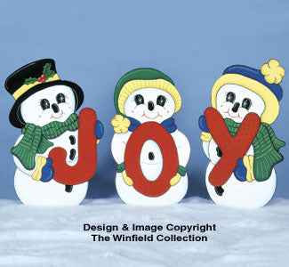 "Joy" ful Snowmen Woodcraft Pattern