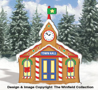 Gingerbread Town Hall Woodcraft Pattern - The Winfield Collection