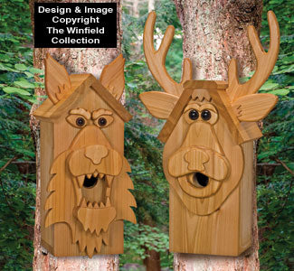 Cedar Deer and Wolf Birdhouse Plans