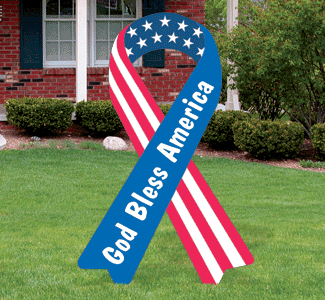 Patriotic Yard Ribbon Wood Pattern