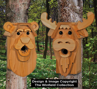 Cedar Bear & Moose Birdhouse Plans