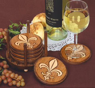 Fleur-de-Lis Layered Coaster Scroll Saw Pattern Set