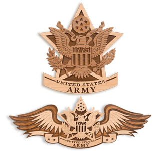 ARMY Insignia Dekupiersäge Plaketten Musterset