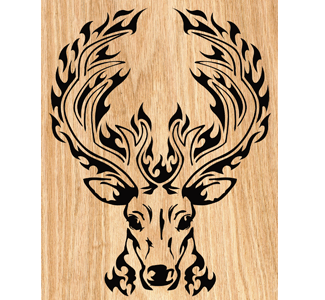 Blazing Buck Scrolled Art Pattern