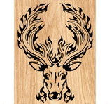 Blazing Buck Scrolled Art Pattern