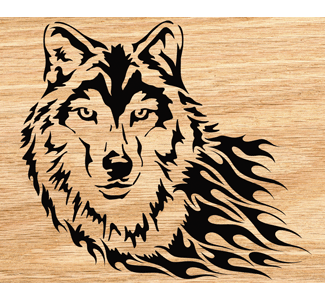 Blazing Wolf Scrolled Art Pattern - The Winfield Collection