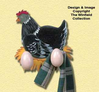 Hen & Eggs Kitchen Towel Holder Pattern
