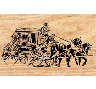 Old West Stagecoach Scrolled Wall Art Pattern - The Winfield Collection