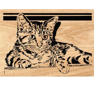 Good Kitty Scrolled Portrait Art Pattern - The Winfield Collection