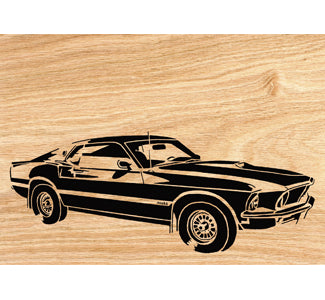1969 Mach I Mustang Scrolled Wall Art Pattern