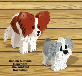 Layered Papillon and Shih Tzu Pattern Set (W1758 & 1759)
