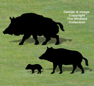 Wild Boar Family Shadow Pattern