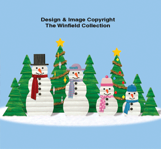 Landscape Timber Snowmen and Trees Pattern Set (W1808 & 1809) - The Winfield Collection