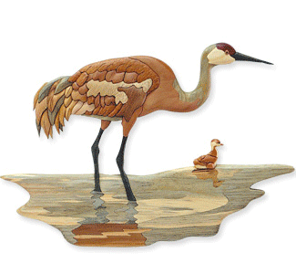 Sandhill Crane Intarsia Pattern