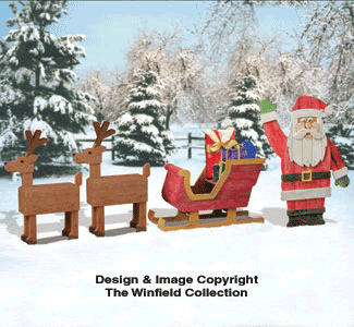 Pallet Wood Santa, Sleigh and Deer Plan Set (W1825, 1826 & 1827)