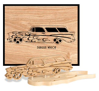 Draggin' Wagon Set 4 Scrolled Art/3D Model Pattern