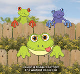 Frog Fence Peekers Wood Pattern