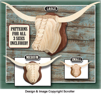 Longhorn Bull Mount Pattern Set - The Winfield Collection
