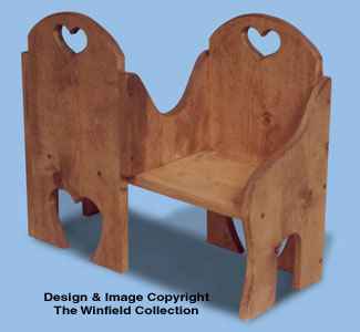 Muster für die Holzarbeitsbank „Courting Bench“