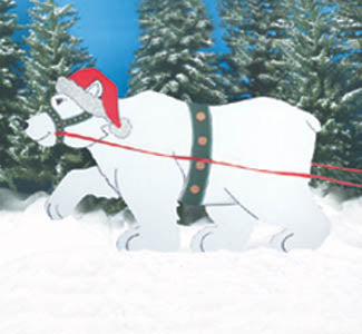 Weihnachts-Eisbär-Holzhandwerksmuster