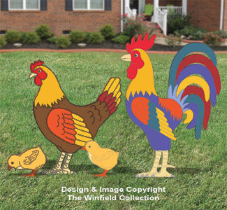 Large Rooster, Hen & Chicks Pattern Set (W1985 & 2116) - The Winfield Collection
